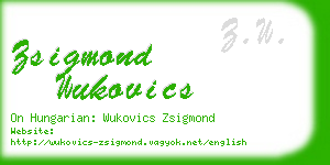 zsigmond wukovics business card